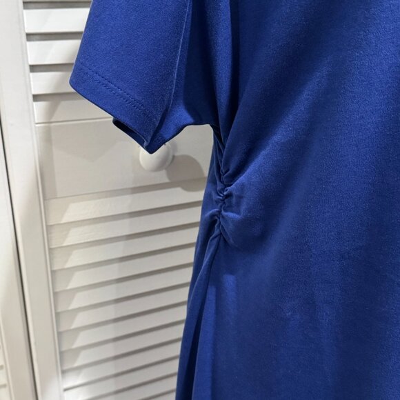 Chico’s Blue Short-Sleeve Cinched Midi Dress – Size 2 (Large) - Picture 4 of 8